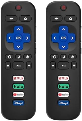 (Pack of 2) Replacement Remote Control Only for Roku TV, Compatible for TCL Roku/Hisense Roku/Onn Roku/Sharp Roku/Element Roku/Westinghouse Roku/Philips Roku Smart TVs (Not for Roku Stick and Box)