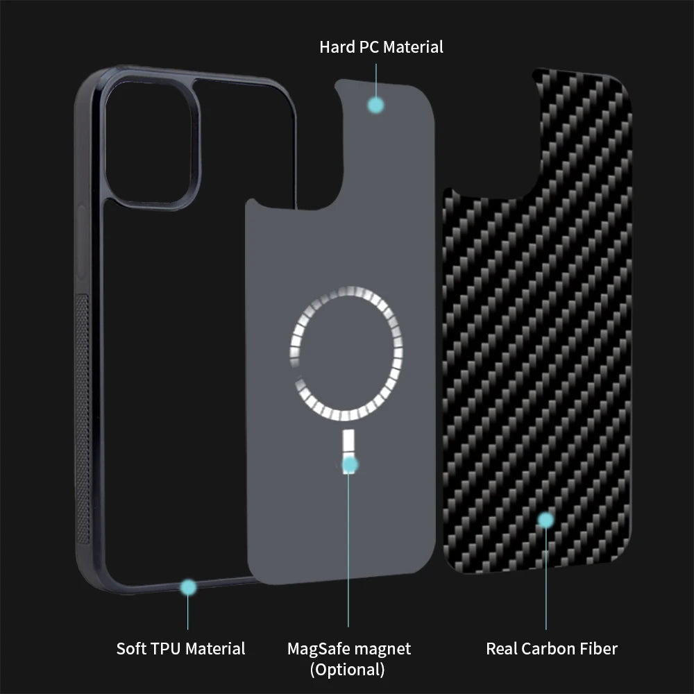 Magsafe Carbon Fiber Shockproof iPhone Case