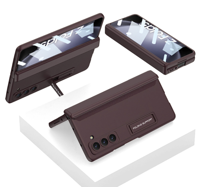 Magnetic Hinge Protection Hard PC Shockproof Phone Cover for Samsung Galaxy Z Fold 5 Case with Screen Protector Bracket
