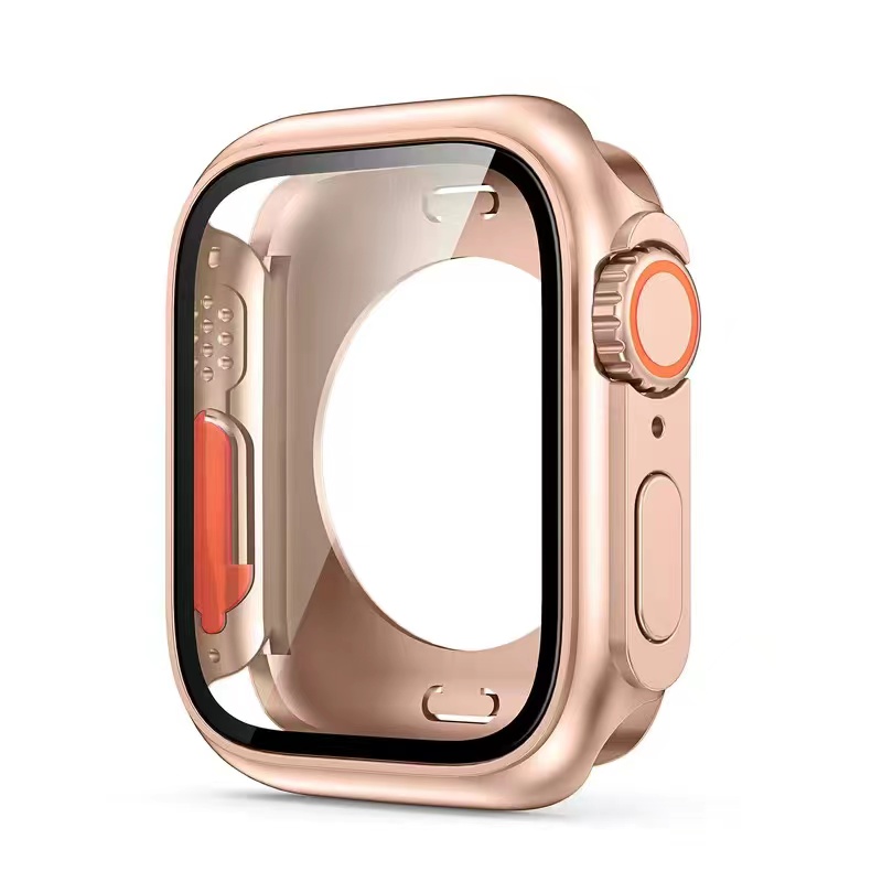 44 45MM Glass+Case For Apple Watch 8 7 45mm Tempered Glass Cover for iWatch 6 SE 5 4 44mm Full Coverage Frame Screen Protector