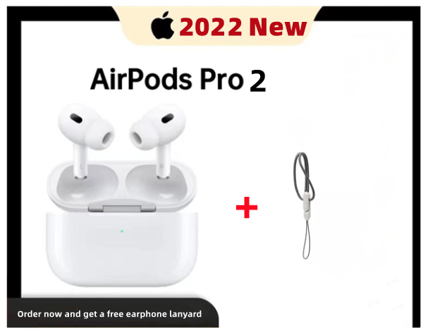 1:1 Original New Apple AirPods Pro 2 with Charging Case Wireless Bluetooth Earphone Active Noise Cancellation Music Game