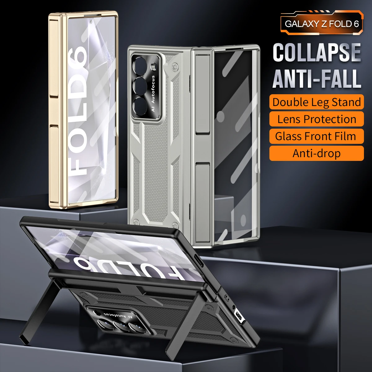 Transformer Design Heavy Duty Strong Drop Proof TPU PC Cover Case for Samsung Galaxy Z Fold 6 5G with Screen Protector