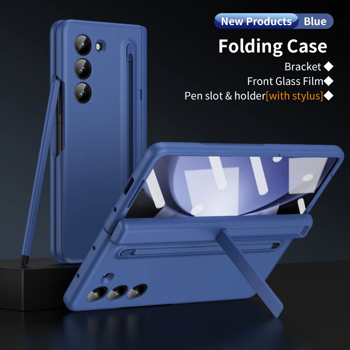Fashion Wristband Pen Slot Stylus Case For Samsung Galaxy Z Fold 7 6 5 4 3 Hinge Full-pack Tempered Glass Film Protection Cover