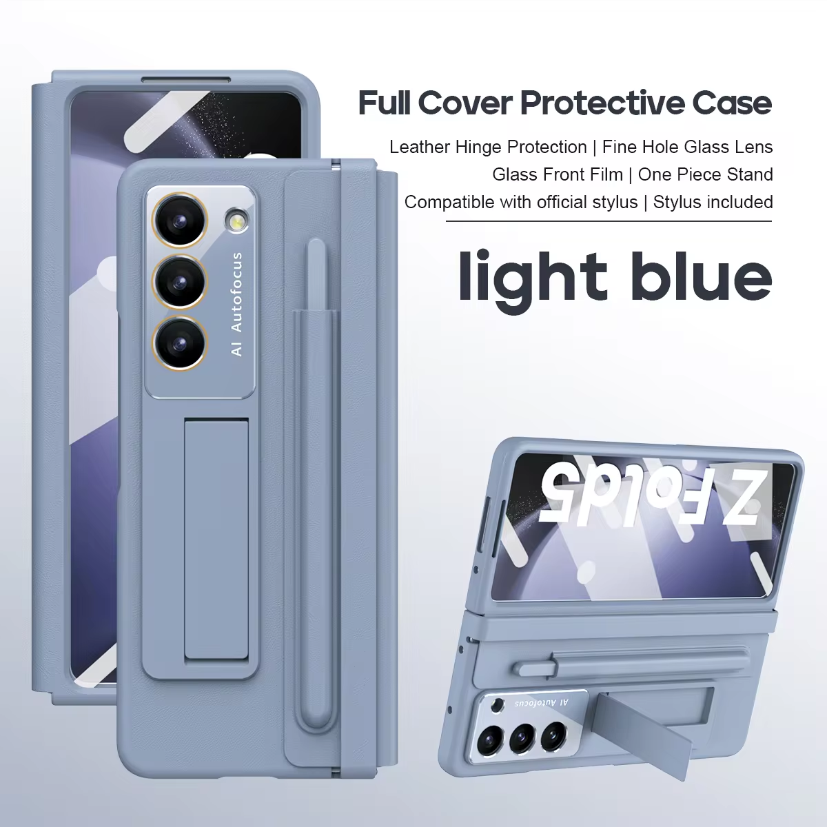 Luxury Leather Cover Case For Samsung Galaxy Z Fold 7 6 5 4 5G Fold6 Fold5 Fold4 with Glass Screen Protector Touch Pen