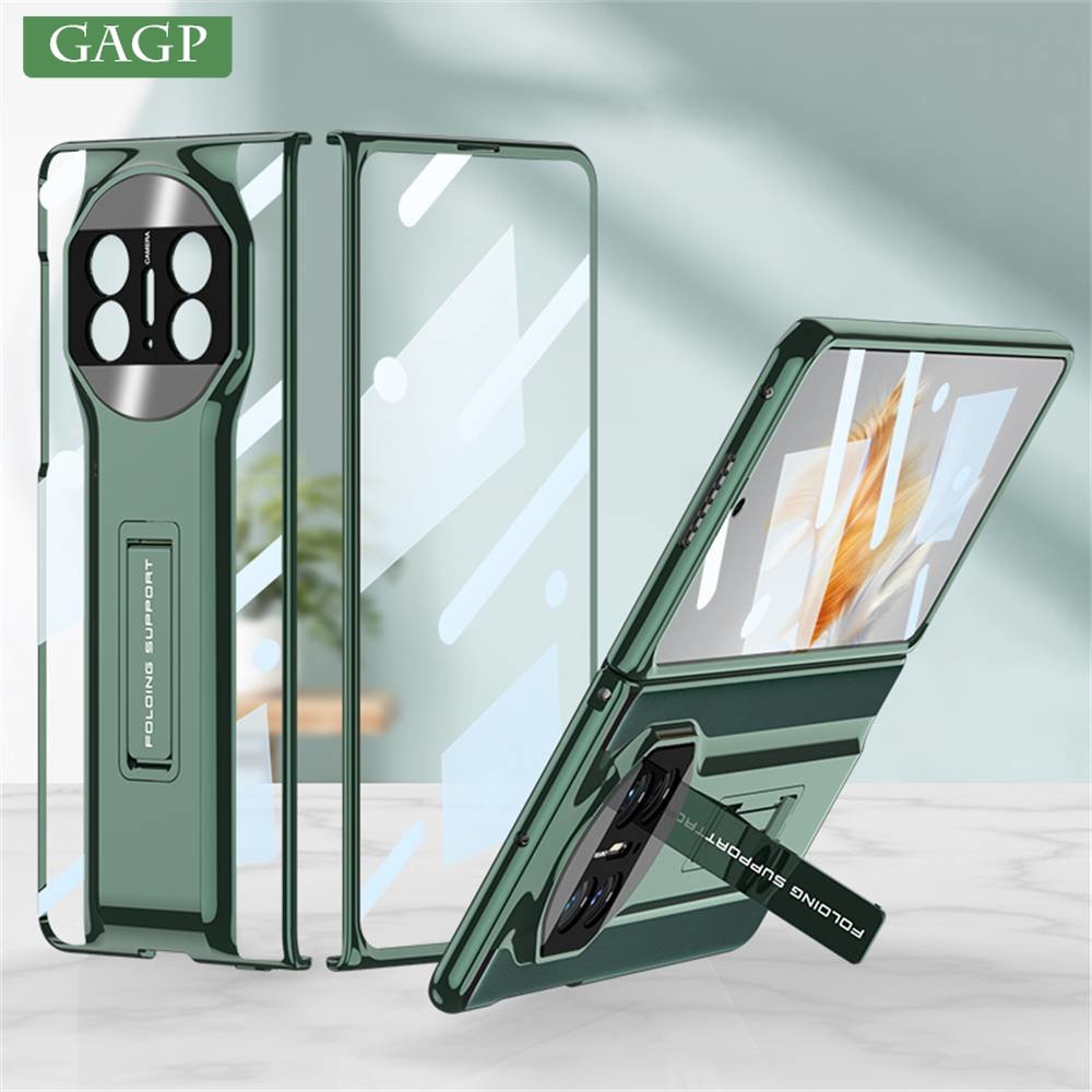 Luxury Plating Square Phone Case For HUAWEI Mate X3 Lens Protection Shockproof Hard PC Phantom Supercar Tempered Glass Cover
