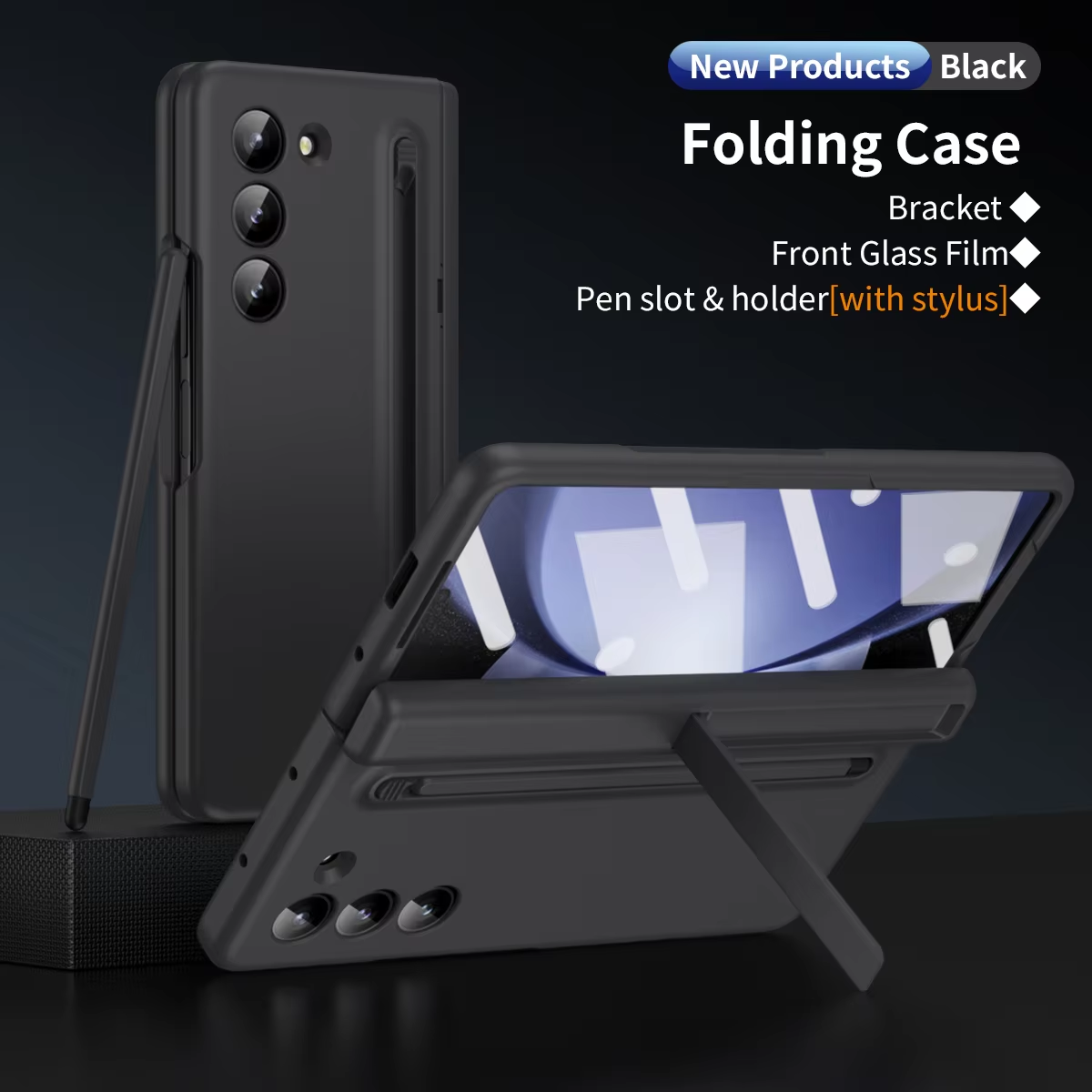 Fashion Wristband Pen Slot Stylus Case For Samsung Galaxy Z Fold 7 6 5 4 3 Hinge Full-pack Tempered Glass Film Protection Cover