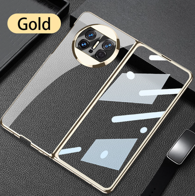 GKK Luxury Transparent Plating Case For Huawei Mate X3 With Glass Film Protective Plating Hard Cover For Huawei Mate X3 Case