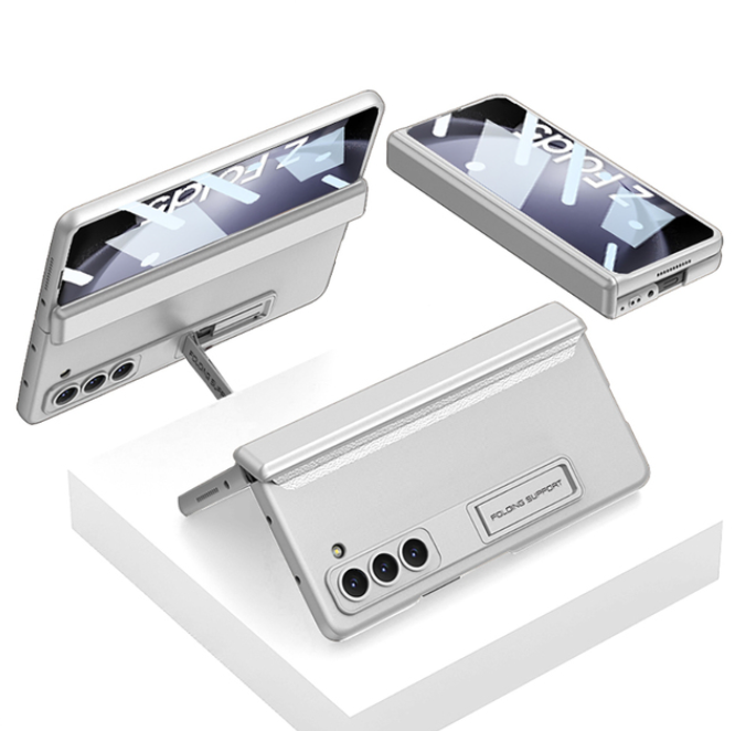 Magnetic Hinge Protection Hard PC Shockproof Phone Cover for Samsung Galaxy Z Fold 5 Case with Screen Protector Bracket