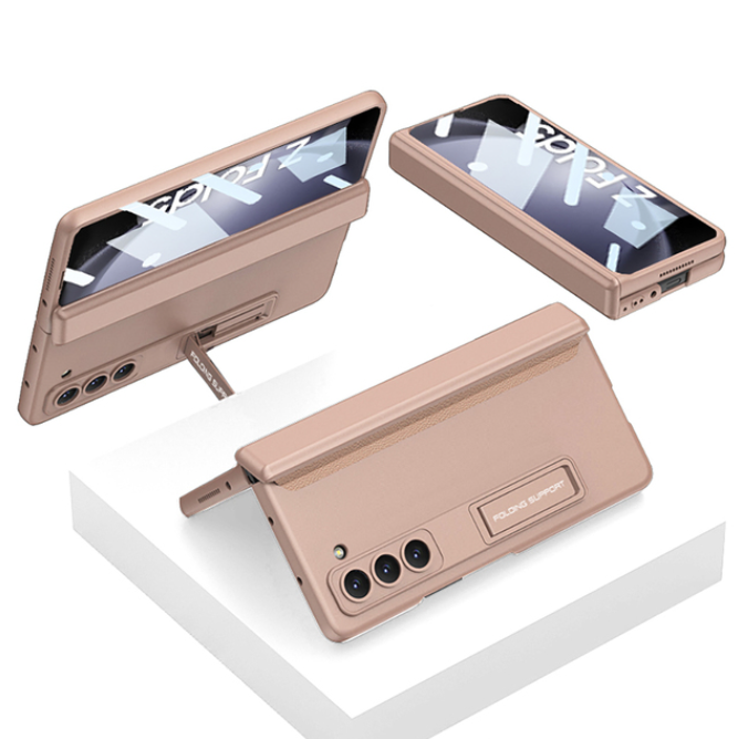 Magnetic Hinge Protection Hard PC Shockproof Phone Cover for Samsung Galaxy Z Fold 5 Case with Screen Protector Bracket