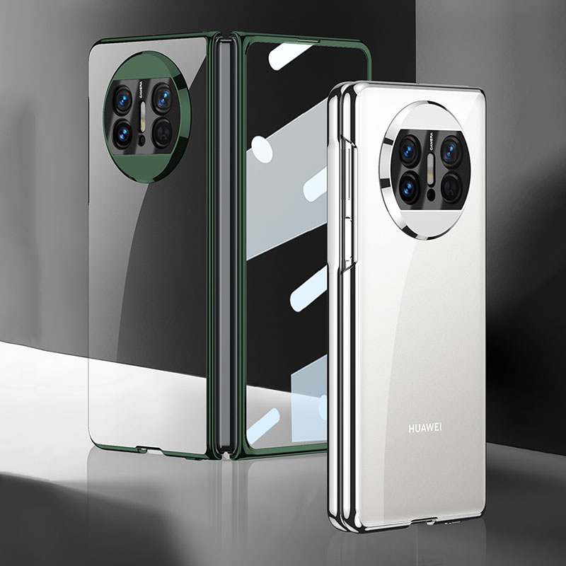 GKK Luxury Transparent Plating Case For Huawei Mate X3 With Glass Film Protective Plating Hard Cover For Huawei Mate X3 Case