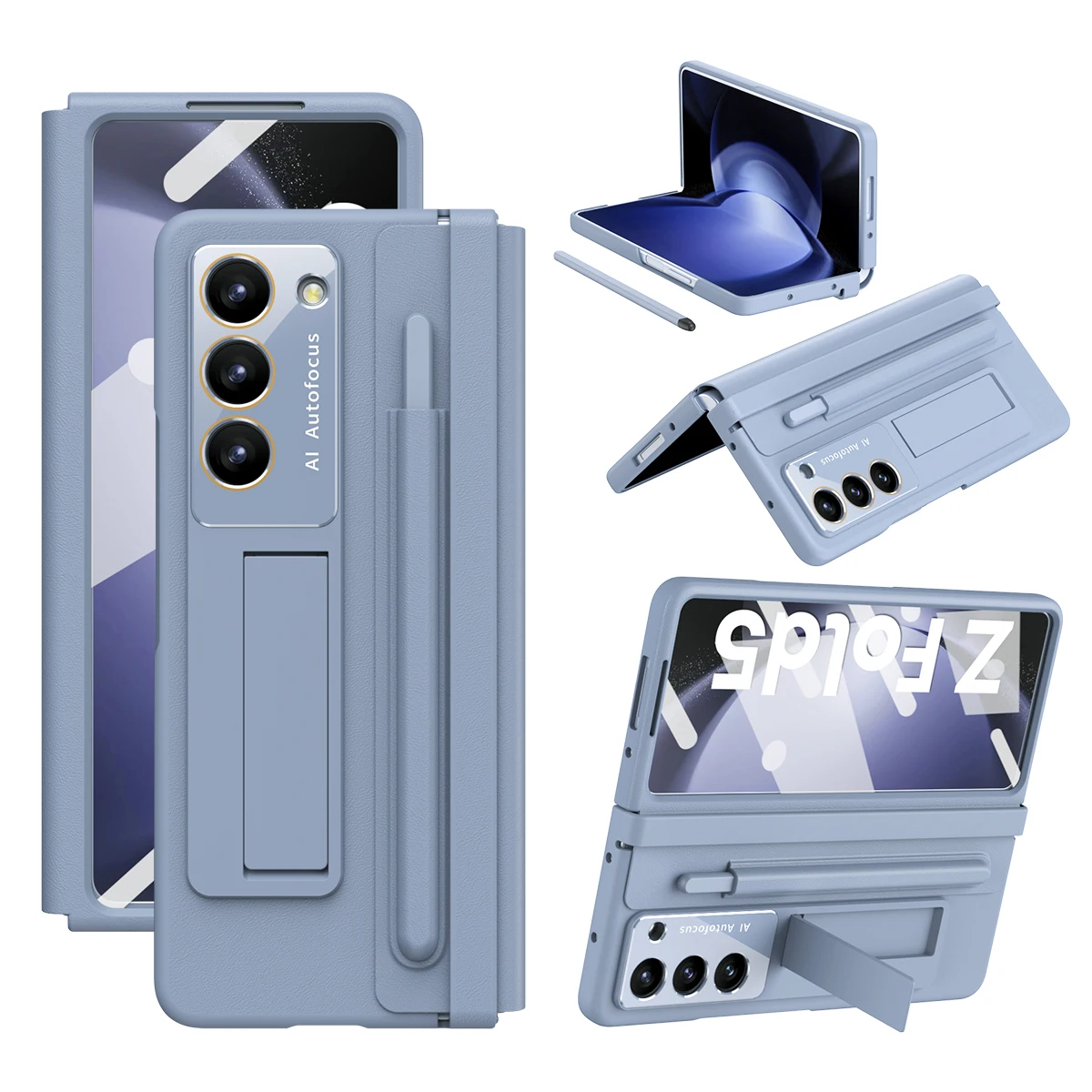 Luxury Leather Cover Case For Samsung Galaxy Z Fold 7 6 5 4 5G Fold6 Fold5 Fold4 with Glass Screen Protector Touch Pen