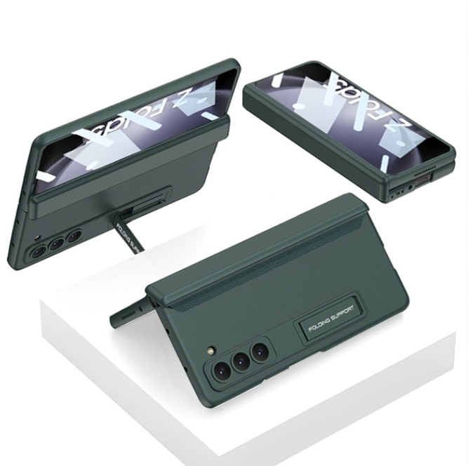 Magnetic Hinge Protection Hard PC Shockproof Phone Cover for Samsung Galaxy Z Fold 5 Case with Screen Protector Bracket