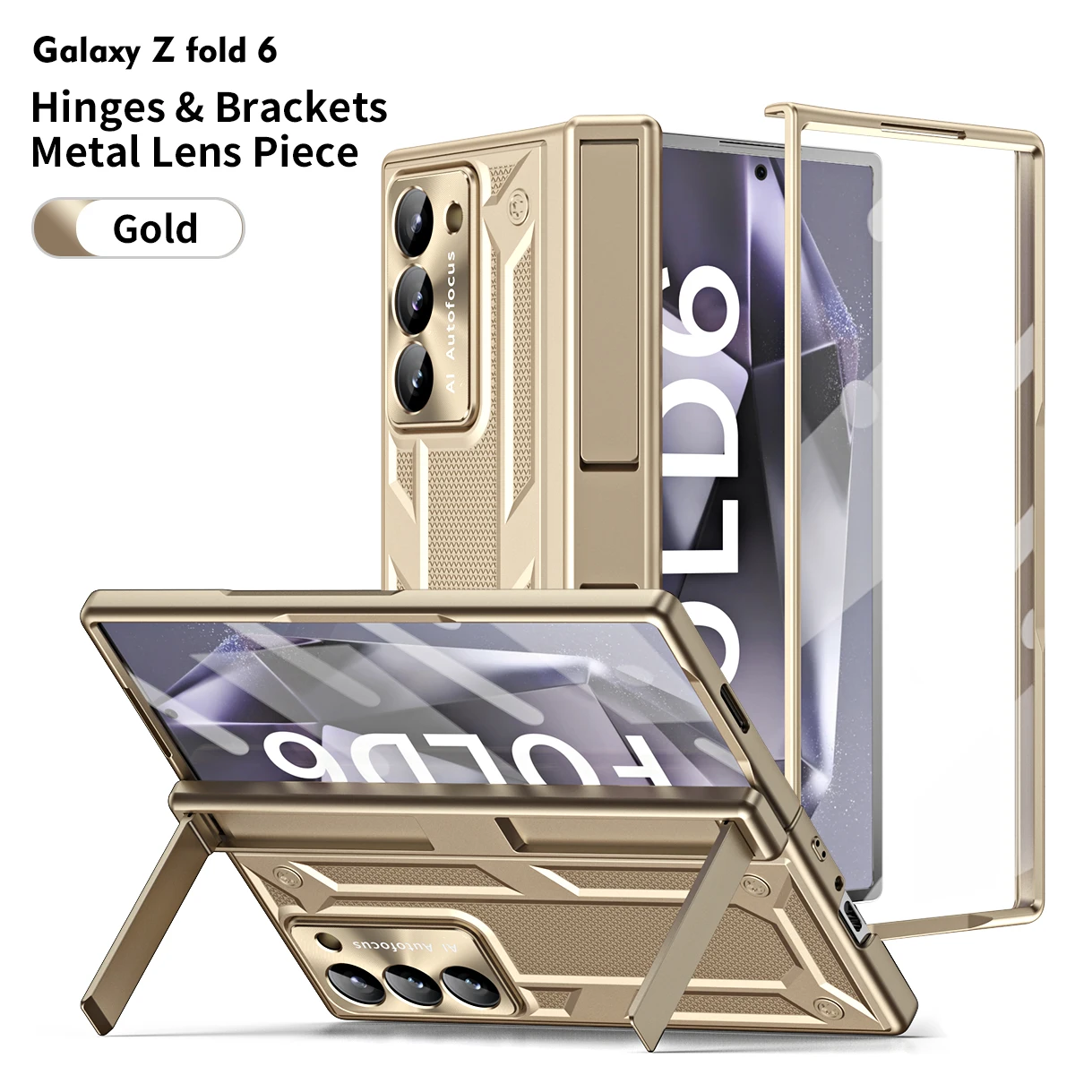 Transformer Design Heavy Duty Strong Drop Proof TPU PC Cover Case for Samsung Galaxy Z Fold 6 5G with Screen Protector