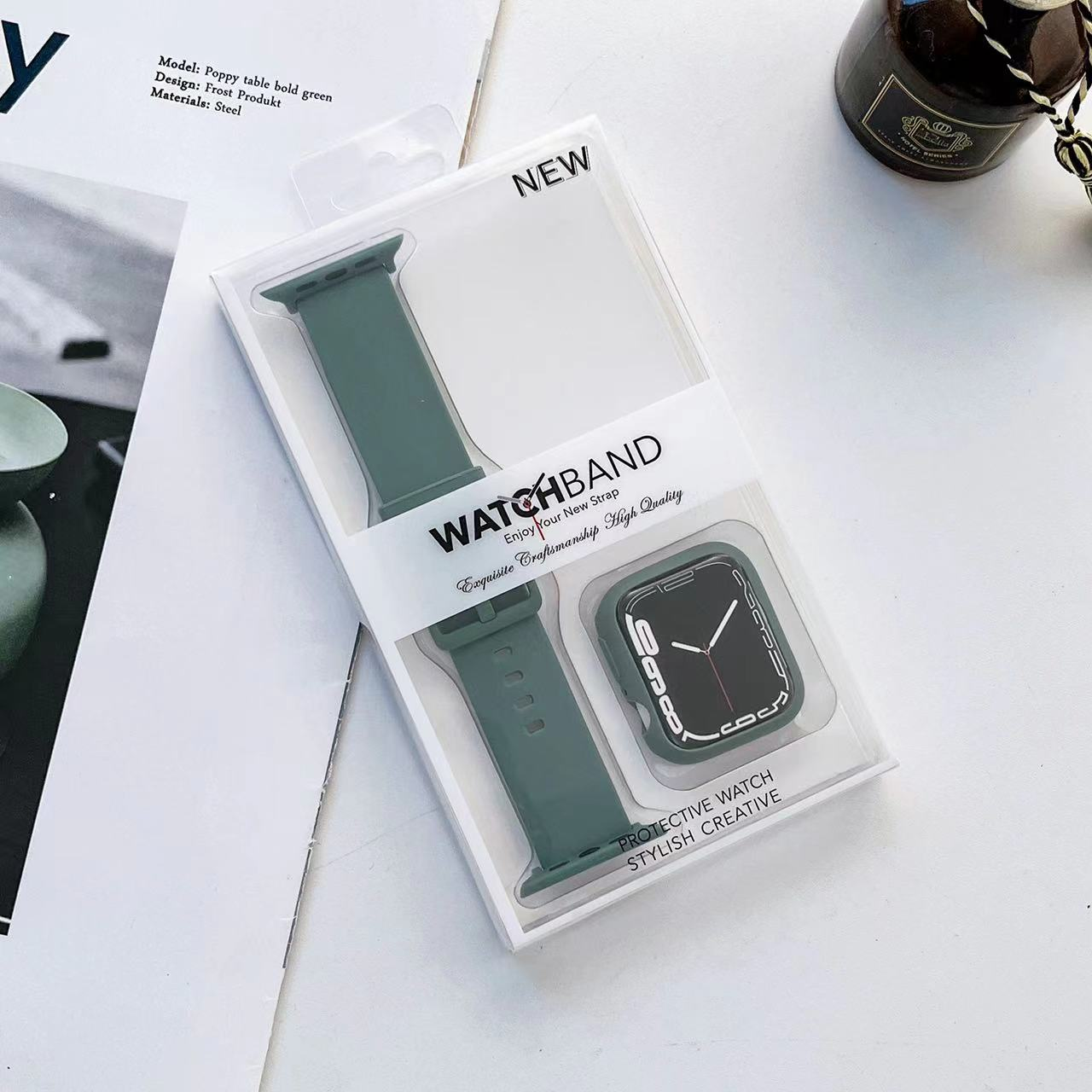 Case+Strap For Apple Watch Bracelet 45mm 41mm 44mm 40mm 46mm 42mm Silicone Wristband Case For iWatch Series 10 9 8 7 6 5 SE Band
