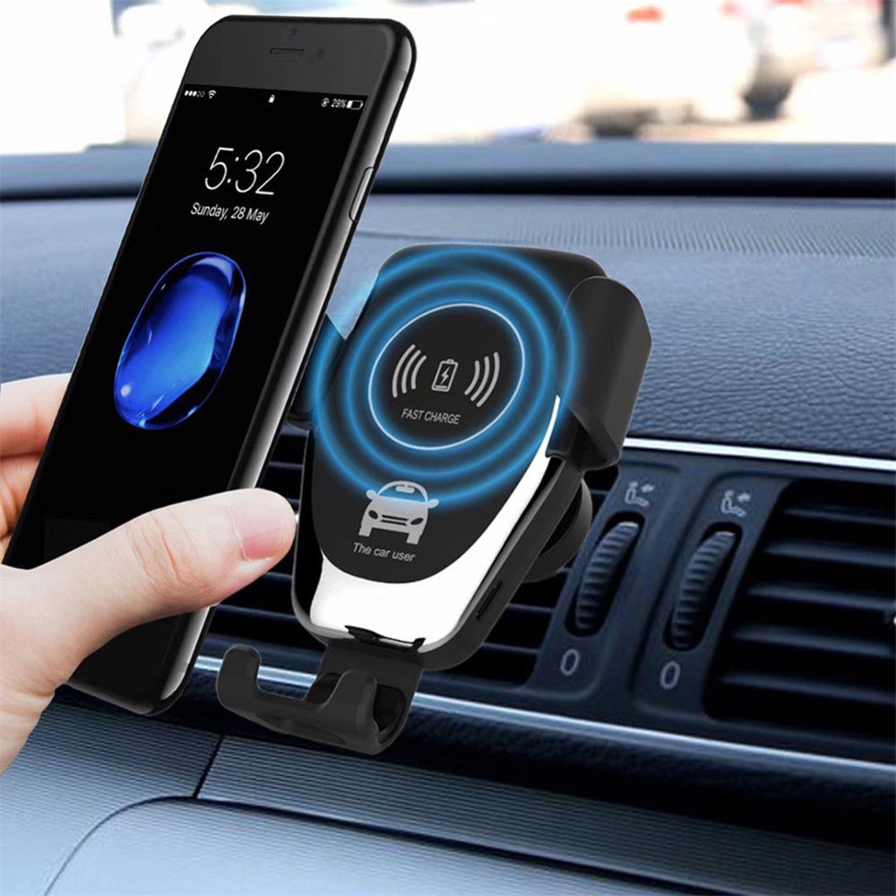 10W Wireless Car Charger Mount Air Vent Auto-Clamping Mobile Phone Holder Stand Fast Charging Station For iPhone Xiaomi Samsung