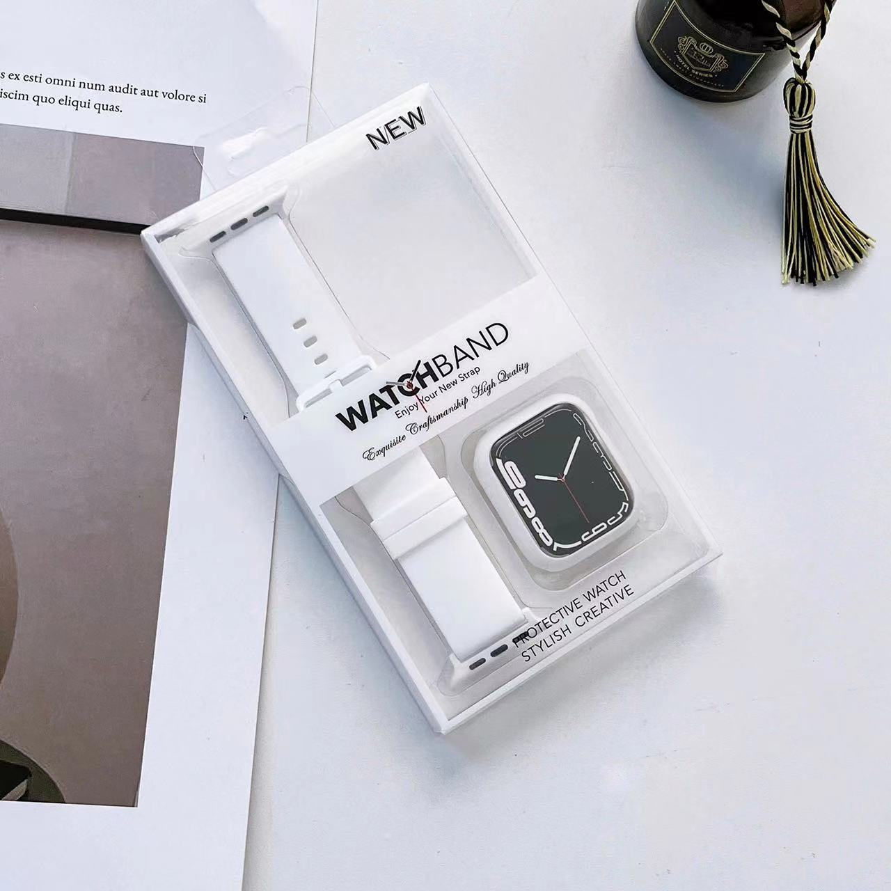 Case+Strap For Apple Watch Bracelet 45mm 41mm 44mm 40mm 46mm 42mm Silicone Wristband Case For iWatch Series 10 9 8 7 6 5 SE Band