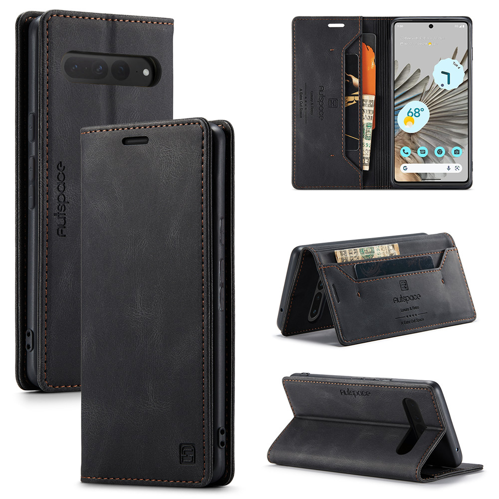 Anti-Scratch Case for Google Pixel 6 7 8 9 10 Pro XL 8A 7A 6A Magnetic Flip Leather Wallet Plain Phone Cover on Pixel 9 Pro XL