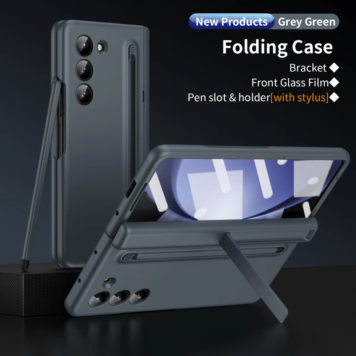 Fashion Wristband Pen Slot Stylus Case For Samsung Galaxy Z Fold 7 6 5 4 3 Hinge Full-pack Tempered Glass Film Protection Cover