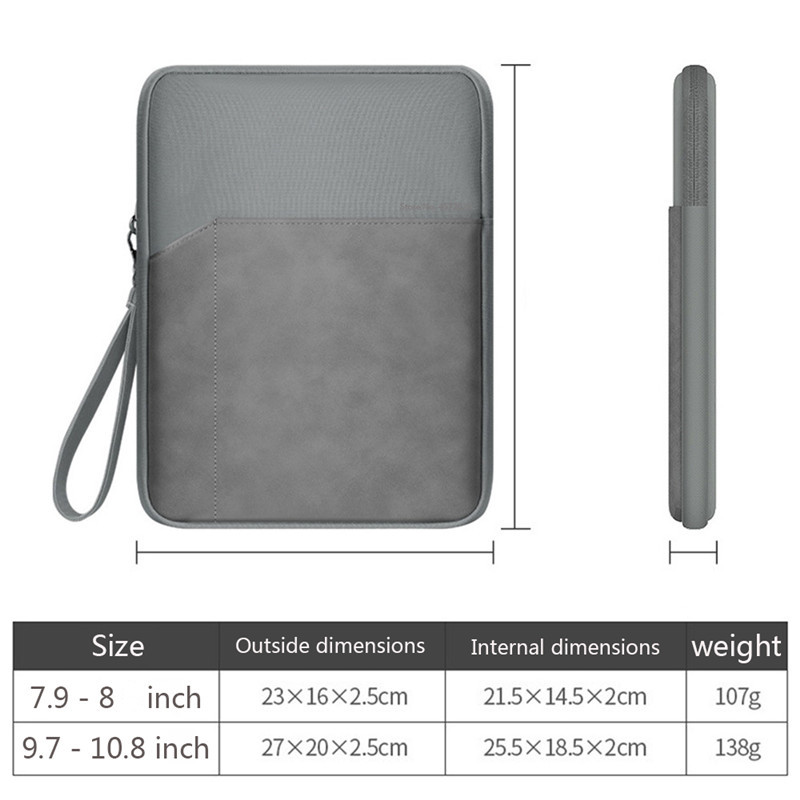 For ipad air 4 Case Portable Bag iPad Air 5 9 Mini 6 Pro 9.7 10.5 11 Case For Xiaomi Huawei Sumsung 7.9-10.8 Tablet Sleeve Pouch