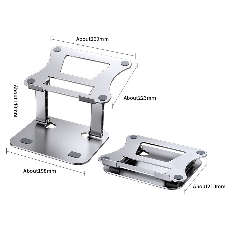 10-17 Inch Foldable Laptop Tablet Stand Aluminum Alloy Adjustable Desktop PC Notebook Lifting Heightening Cooling Bracket Holder