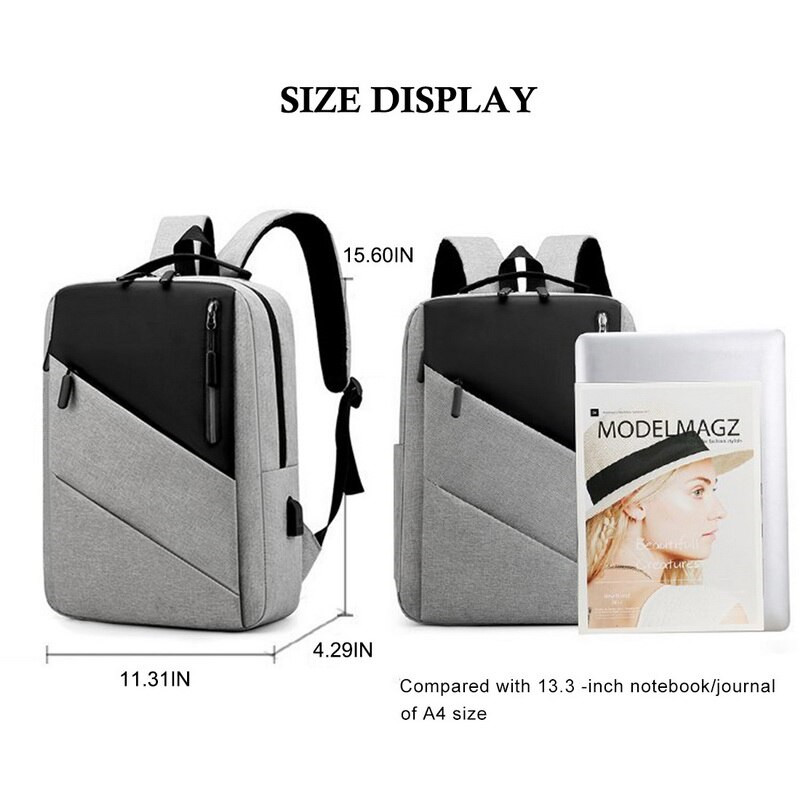 Fashion Men Laptop Backpack USB Charging Anti Theft Notebook Backpacks Casual Schoolbag Male Business Travel Bags Rucksack
