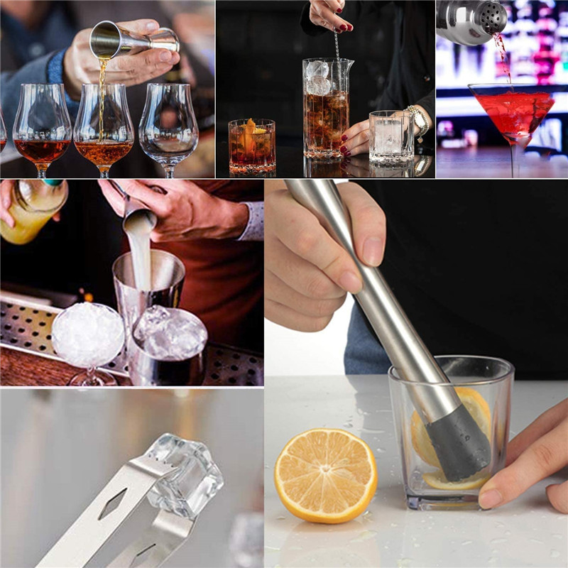 6pcs/set Stainless Steel Cocktail Shaker Mixer Wine Martini Boston Shaker For Bartender Drink Party Bar Tools 750ML