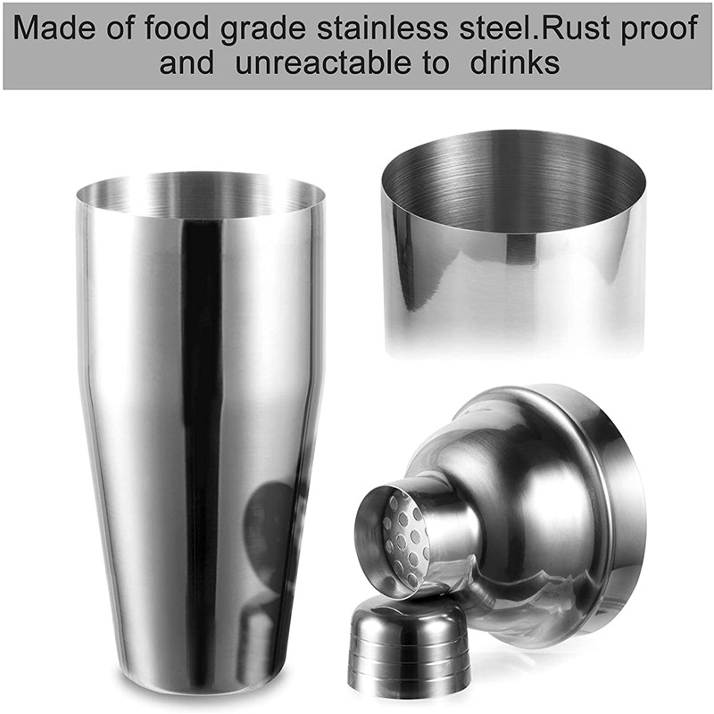 6pcs/set Stainless Steel Cocktail Shaker Mixer Wine Martini Boston Shaker For Bartender Drink Party Bar Tools 750ML