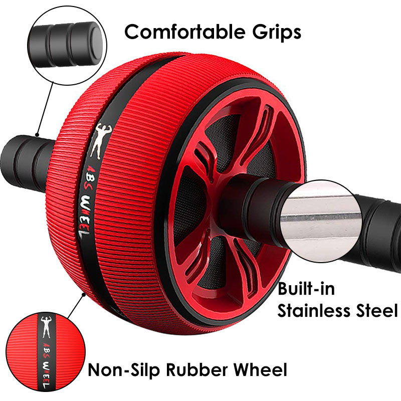 ABS Abdominal Roller Exercise Wheel Fitness Equipment Mute Roller For Arms Back Belly Core Trainer Body Shape Training Supplies