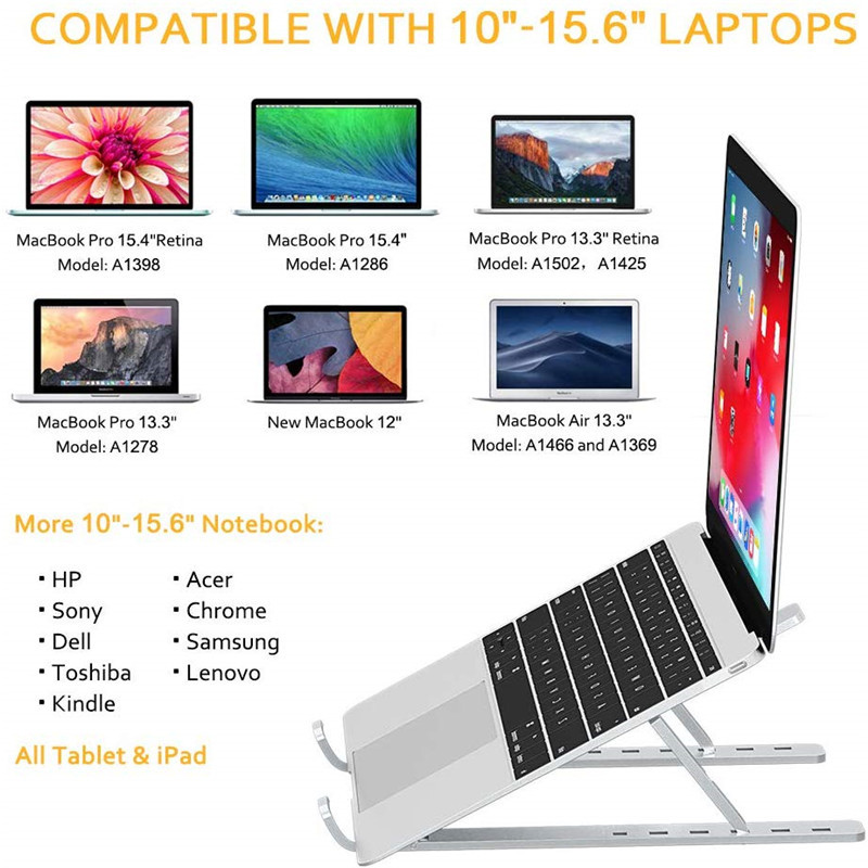 Metal Portable Foldable Laptop Stand Adjustable Notebook Holder Aluminum Support For Macbook Pro  Computer Tablet Base Bracket