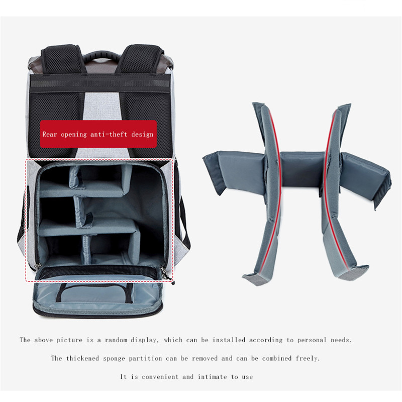 Waterproof DSLR Camera Bag Backpack Large Capacity Anti-theft Photography Bag for Iphone Xiaomi Laptop Canon Nikon Sony Lens Bag