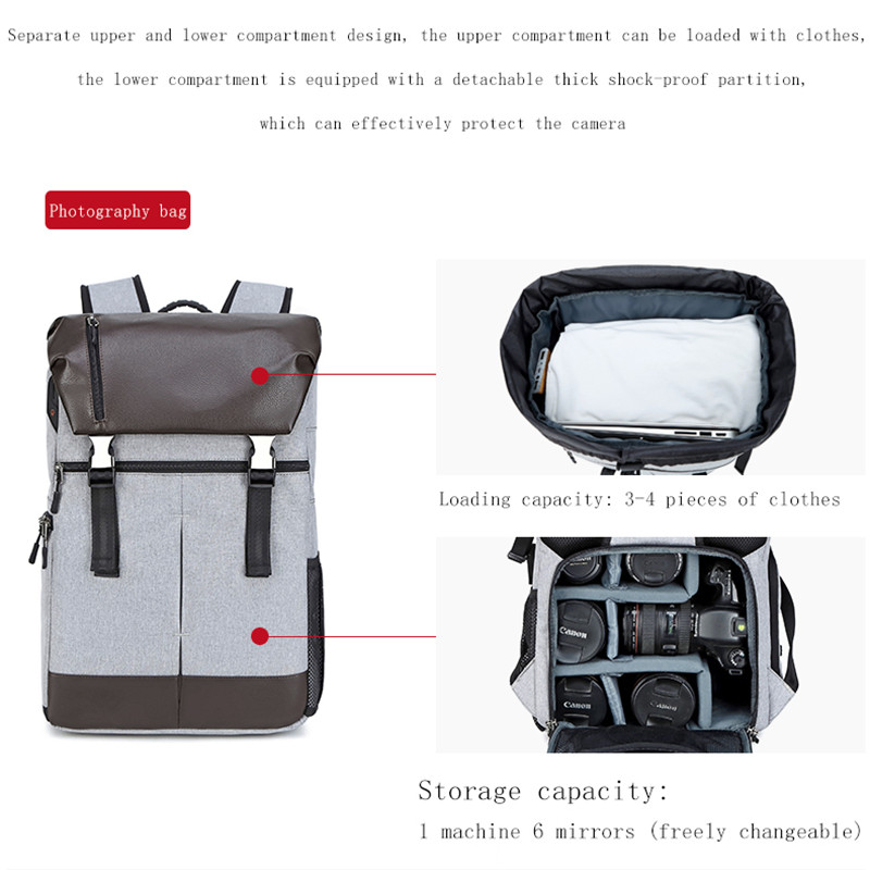 Waterproof DSLR Camera Bag Backpack Large Capacity Anti-theft Photography Bag for Iphone Xiaomi Laptop Canon Nikon Sony Lens Bag