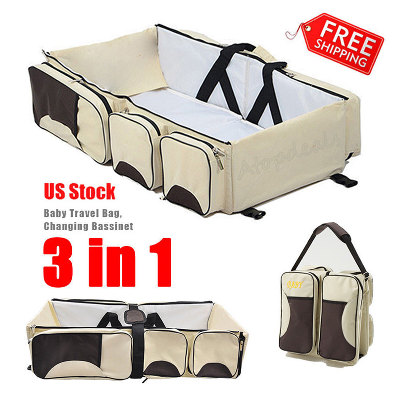Multifunction Foldable Baby Infant Crib Portable Cot Bed Maternity Bag Nappy Diaper Bag For Travel Mother Bag Baby Sleeping Bed