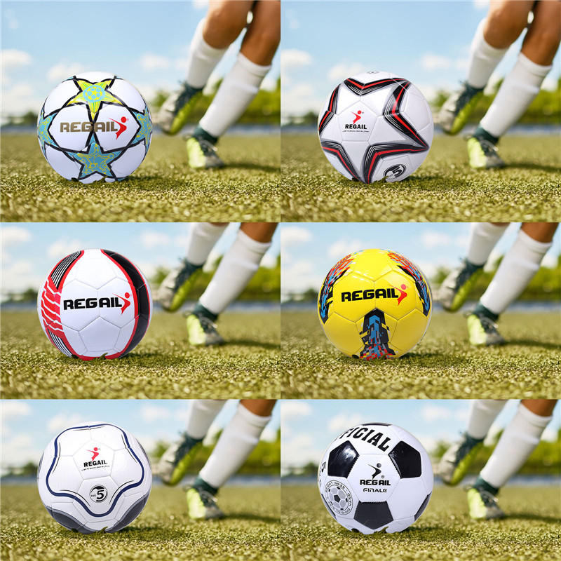 PU Leather Machine-stitched Football Ball Competition Professional Match Soccer Ball Size 5 Portable Practicing Sport Balls