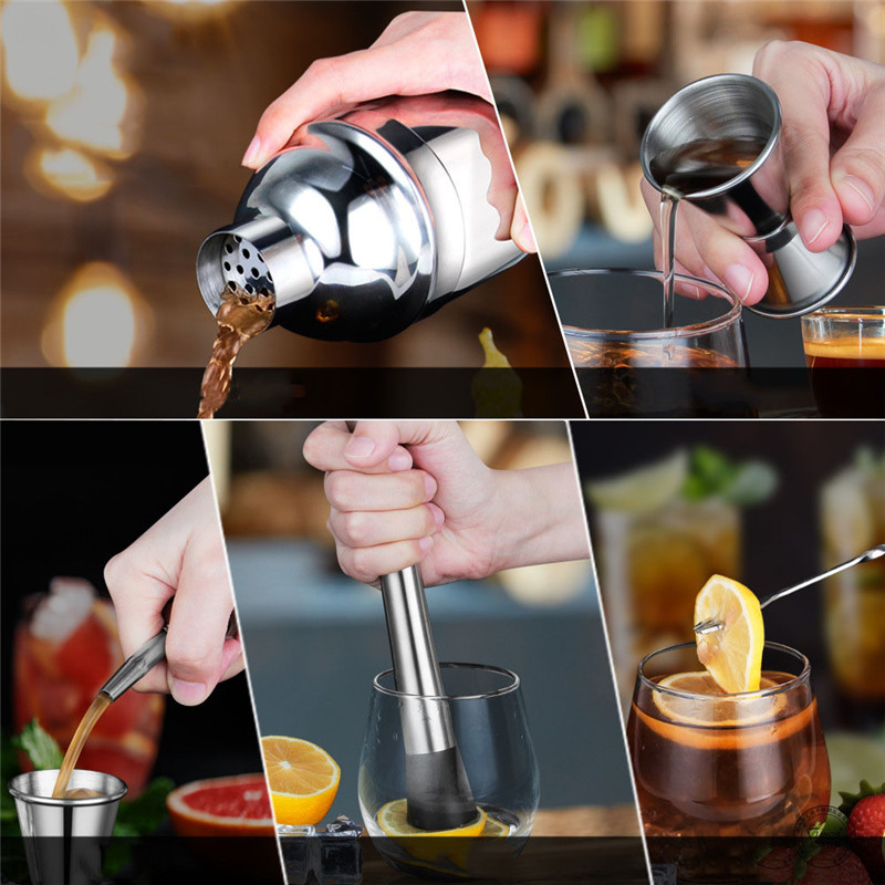 20PCS Shaker Cocktail Set and Bar Tools Barman Cocktail Shaker Mixology Bartender Kit Complete Professional Bartender Kit Mojito