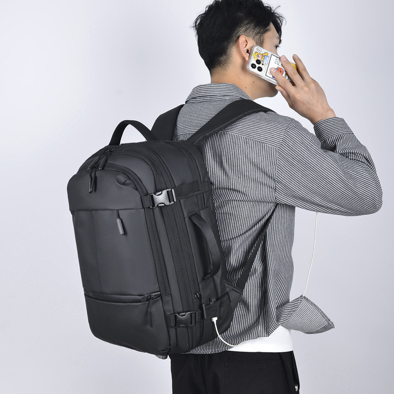 Large Capacity Extensible Business Travel Backpack Shoulder Bag Men's USB Charging 17 inch Computer Laptop Backpack Schoolbag