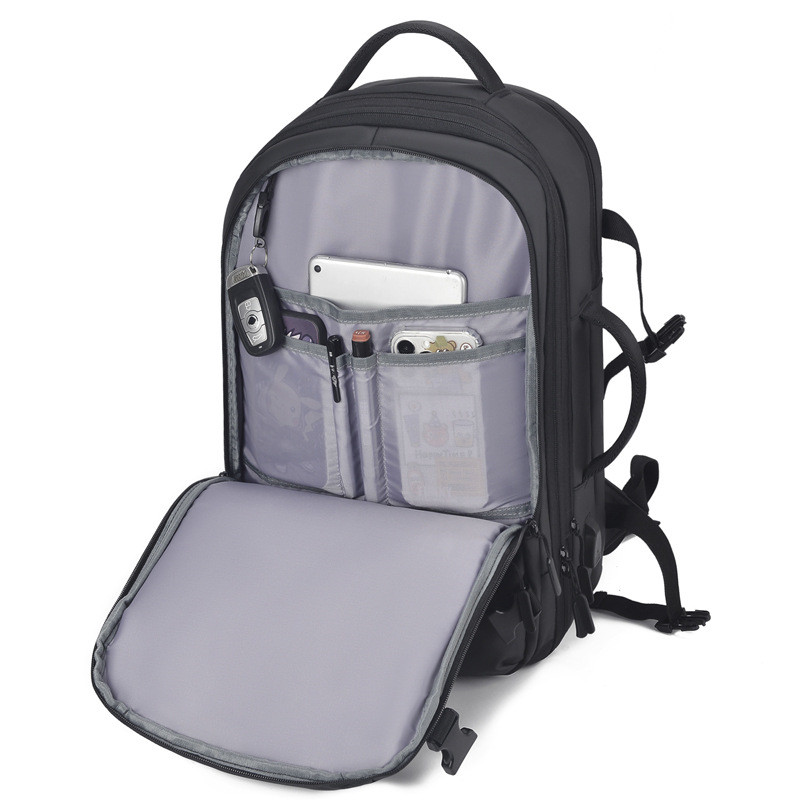 Large Capacity Extensible Business Travel Backpack Shoulder Bag Men's USB Charging 17 inch Computer Laptop Backpack Schoolbag
