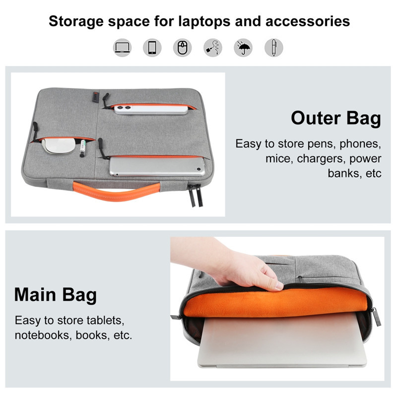 Protective Laptop Sleeve Case Briefcase Laptop Bag For 13 14 15.6 inch Zipper Laptop Handbag For MacBook Notebook Computer Bags