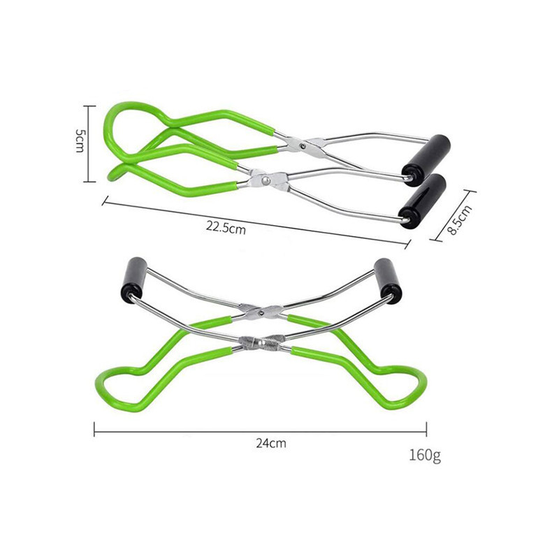 Canning Jar Lifter With Grip Handle Stainless Steel Can Tongs Clip Heat Resistance Anti-Clip Glass Bottle Holder Kitchen Tool
