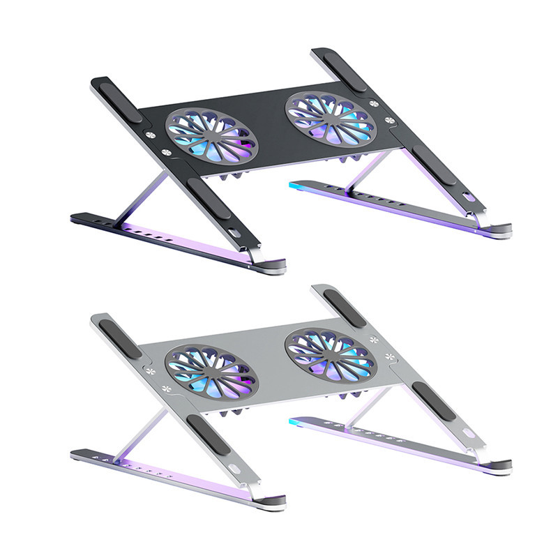 Aluminum Adjustable Laptop Cooling Stand For Macbook Computer PC iPad Tablet Support Notebook Stand Cooler Fan Pad Laptop Holder