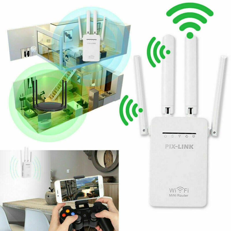 300M Wifi Amplifier Router 4 Antennas 300Mbps 2.4G Repeater Network Expander Range Extender Wireless Router WiFi Signal Booster