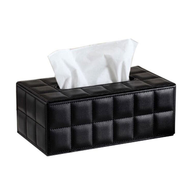 Room Kitchen Car PU Leather Tissue Box Holder Napkin Paper Cover Rectangle Case Home Car Napkins Holder Home Organizer Decor
