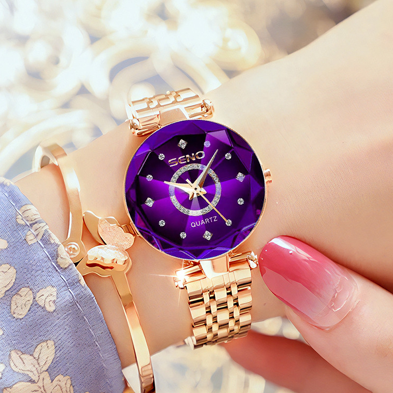 Women Quartz Watch Waterproof Luxury Ladies Waterproof Wristwatch Stainless Steel Crystal Diamond Small Dial Wrist Watches