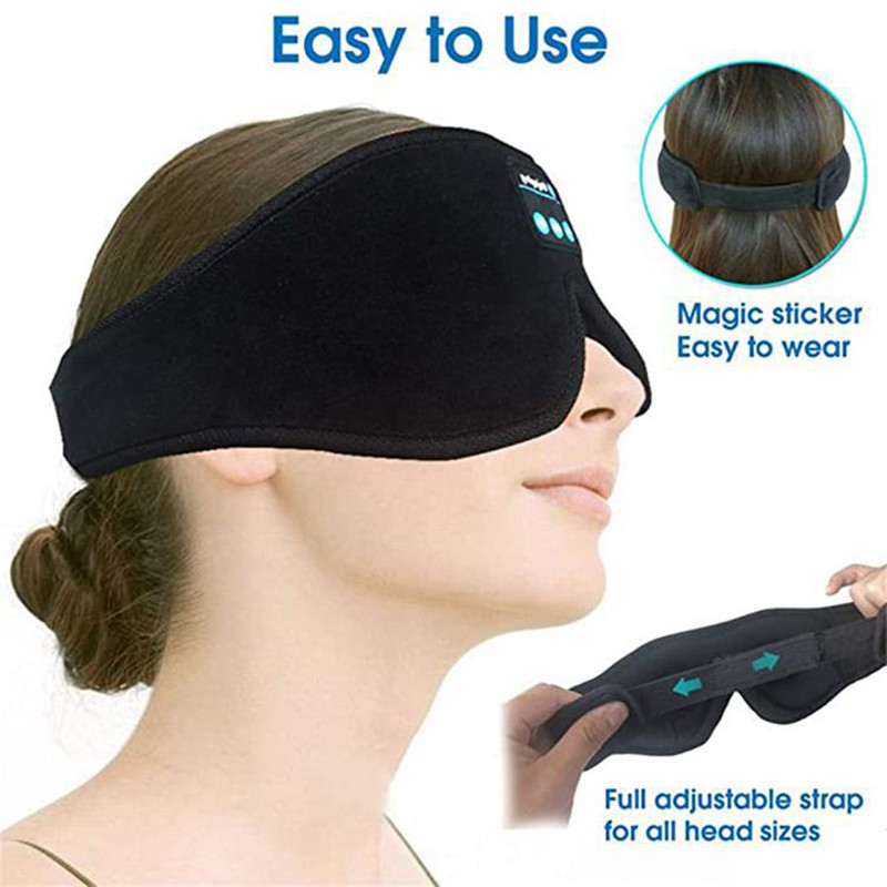 Sleep Mask Headphone Headband Bluetooth Wireless 3D Eye Mask Headset for Side Breathable Sleeper Travel Call And Music With Mic