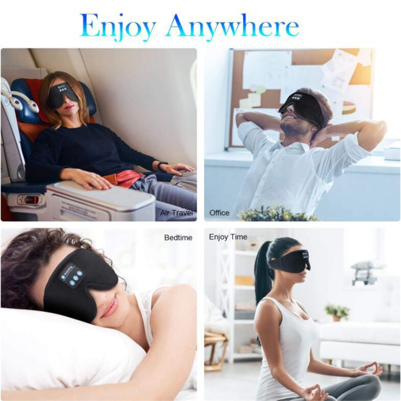 Sleep Mask Headphone Headband Bluetooth Wireless 3D Eye Mask Headset for Side Breathable Sleeper Travel Call And Music With Mic