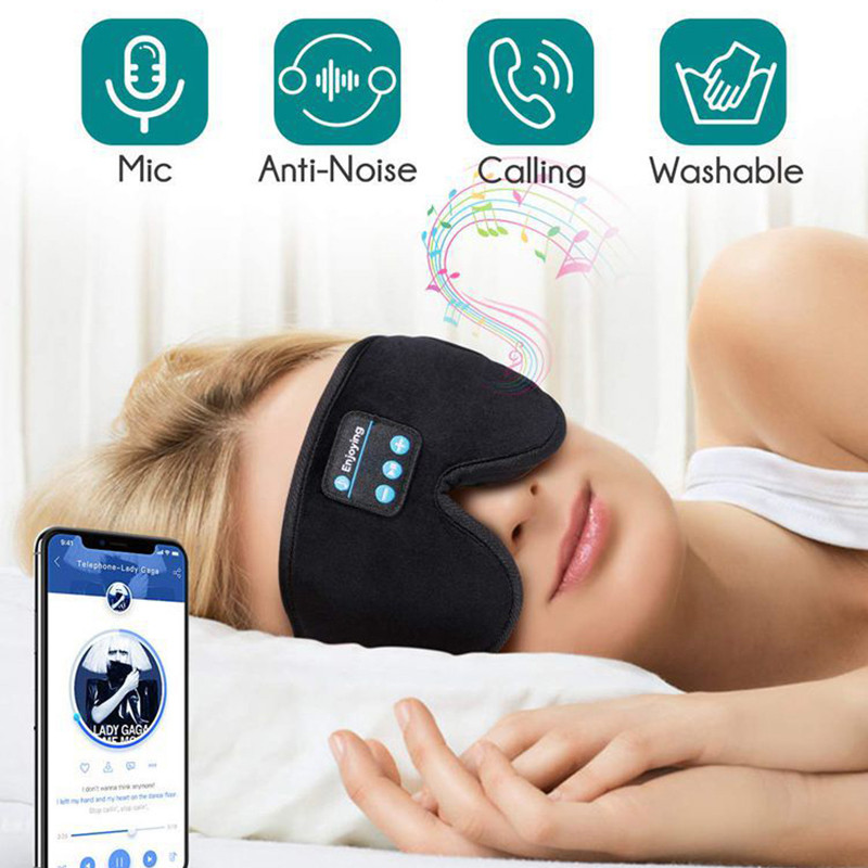 Sleep Mask Headphone Headband Bluetooth Wireless 3D Eye Mask Headset for Side Breathable Sleeper Travel Call And Music With Mic