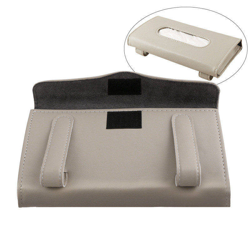 PU Leather Car Tissue Box Car Sun Visor Block Hanging Container Towel Napkin Holder Paper Rack Organizer Storage Bag