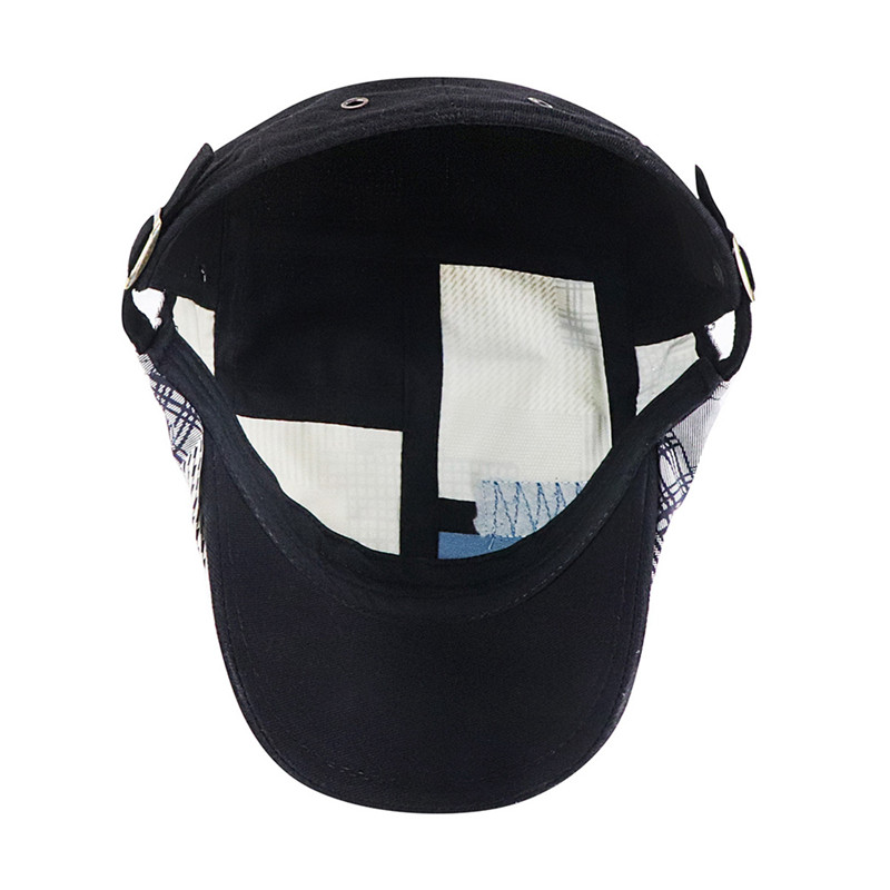 Irregular Plaid Newsboy Beret Hat Adjustable Flat Cap Sunscreen Caps Artist Painter Duckbill Visor Cabbie Hats for Men Women