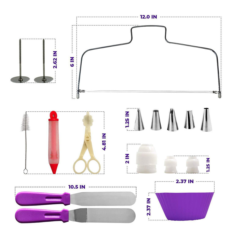 106pcs/lot Cream Pastry Nozzles Cake Decorating Tools Kit Turntable Set Confectionery Bags Icing Piping Nozzles Tips Baking Tool