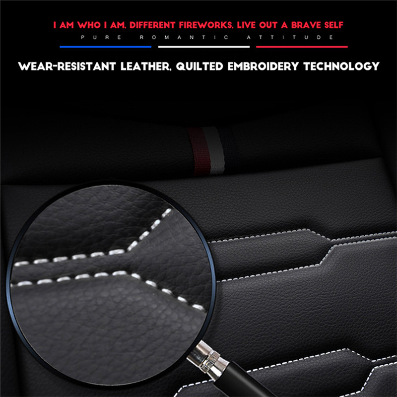 5 Seats Front&Rear Full Set PU Leather Universal Waterproof Breathable Car Seat Cover Chair Cushion Auto Seat Protector Cushion