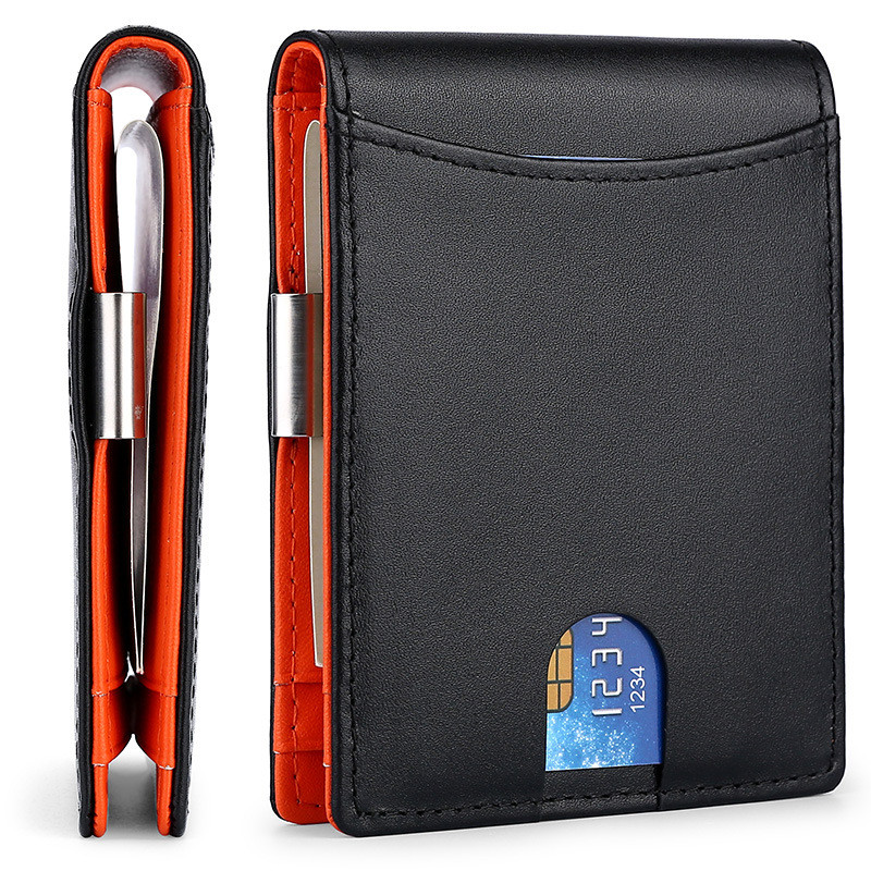 Luxury Men Slim RFID Blocking Genuine Leather Wallet Credit ID Card Holder Purse Money Clip Case Business Minimalist Wallet